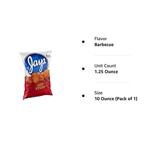 Jay's Hot Stuff Potato Chips an Iconic Chicago Style taste (Big Bag 10.0 Oz)