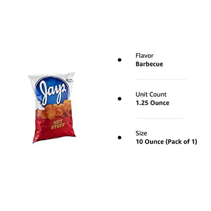 Jay's Hot Stuff Potato Chips an Iconic Chicago Style taste (Big Bag 10.0 Oz)