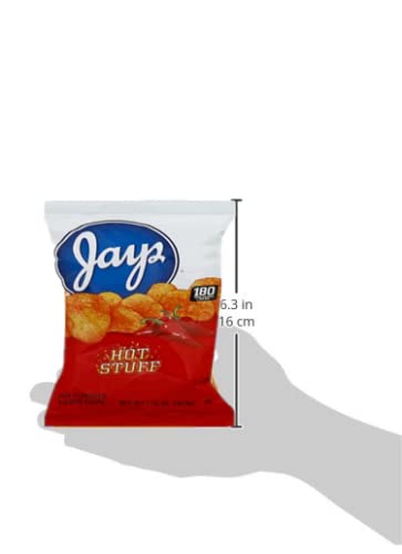 Munchie Box Jay's Hot Stuff Potato Chips an Iconic Chicago Style taste (Pack of ( 56 ) 1.25 Oz Bags)