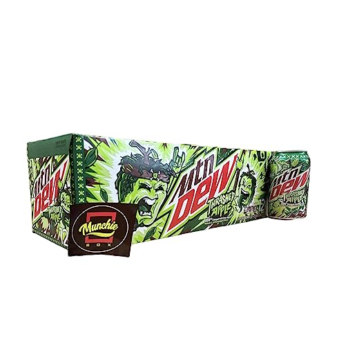 Mtn Dew Trashed Apple Soda - Munchie Box Stash includes Munchie Box Coaster (Pack of (12) 12 Oz Cans)