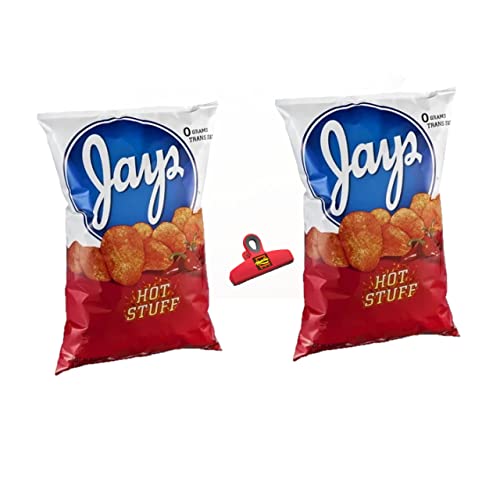 Munchie Box Jay's Hot Stuff Potato Chips an Iconic Chicago Style taste (( 2 ) Big Bags 10.0 Oz), 10 Ounce (Pack of 2)