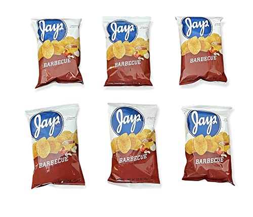 Jay's Barbecue Potato Chips Chicago - Style taste Munchie Box Pack 1.25 Oz Bags (Pack of ( 6 ) 1.25 Oz Bags)