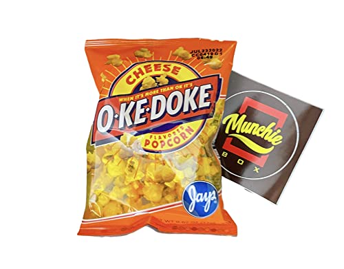 JAY'S O'KE DOKE Popcorn - Munchie Box Bundle Cheese & Hot Cheese .625 oz bags (Pack of ( 10 ) .625 Oz Bags Cheese)