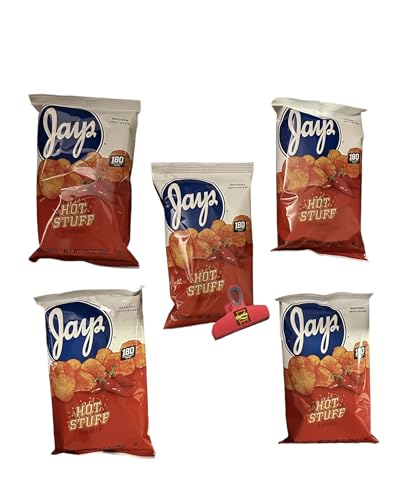 Jay's Hot Stuff Potato Chips an Iconic Chicago Style taste (Pack of (5) 1.25 Oz Bags)