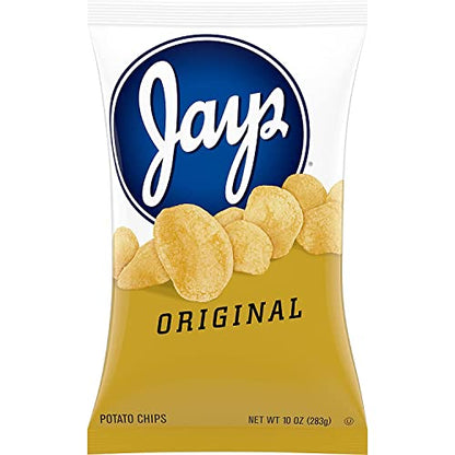 Munchie Box Jay's Original Potato Chips an Iconic Chicago Style Classic flavor thin Cut and Crispy (Big Bag 10.0 Oz)