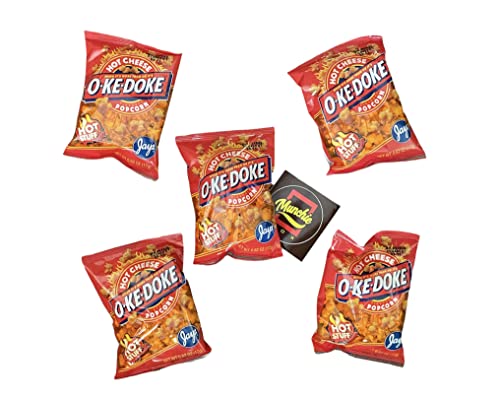 JAY'S O'KE DOKE Popcorn - Munchie Box Bundle Cheese & Hot Cheese .625 oz bags (Pack of ( 5 ) .625 Oz Bags Hot Cheese)