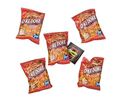 JAY'S O'KE DOKE Popcorn - Munchie Box Bundle Cheese & Hot Cheese .625 oz bags (Pack of ( 5 ) .625 Oz Bags Hot Cheese)