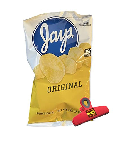 Munchie Box Jay's Original Potato Chips an Iconic Chicago Style Classic flavor thin Cut and Crispy (Pack of ( 6 ) 1.25 Oz Bags)