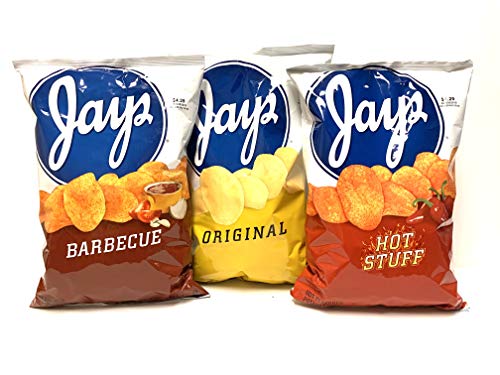 JAY'S BIG BAGS Hot stuff Original & Bar-B-Que Potato Chips 3 Pack 10oz bags