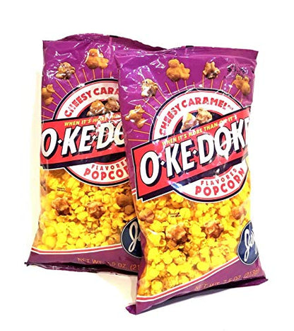 JAY'S BIG BAG OKE DOKE CHEESY CARAMEL Popcorn 2 Pack 7.5 oz bags