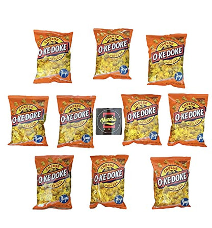 JAY'S O'KE DOKE Popcorn - Munchie Box Bundle Cheese & Hot Cheese .625 oz bags (Pack of ( 10 ) .625 Oz Bags Cheese)