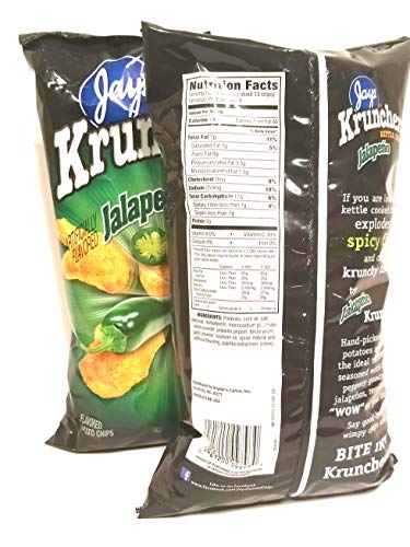 JAY'S BIG BAG JALAPENO KRUNCHERS Potato Chips 2 Pack 8oz bags