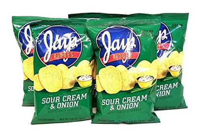 JAY'S Sour Cream & Onion Ridges Potato Chips 5 Pack 1.25 oz bags