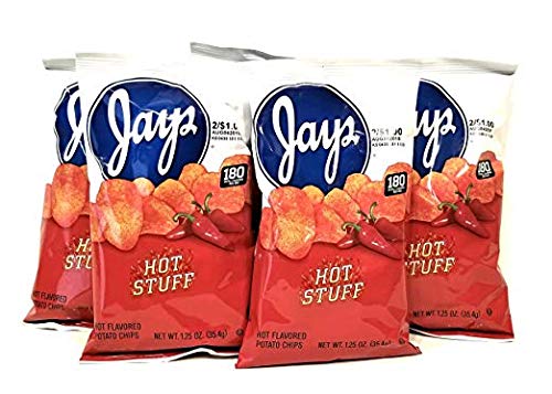 Jay's Hot Stuff 25 Pack 1.25 oz Hot Flavored Potato Chips_AB