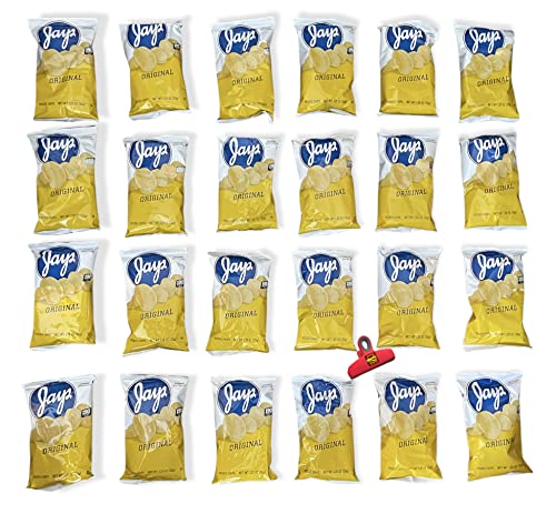 Jay's Original Potato Chips an Iconic Chicago Style Classic flavor thin Cut and Crispy (Pack of ( 24 ) 1.25 Oz Bags)