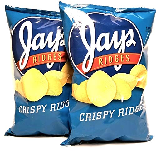 JAY'S BIG BAG CRISPY RIDGES Original Potato Chips 2 Pack 10 oz bags