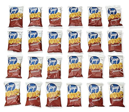 Jay's Barbecue Potato Chips Chicago - Style taste Munchie Box Pack 1.25 Oz Bags (Pack of ( 24 ) 1.25 Oz Bags)