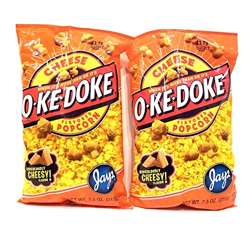 JAY'S BIG BAG OKE DOKE CHEESE Popcorn 2 Pack 7.5 oz bags