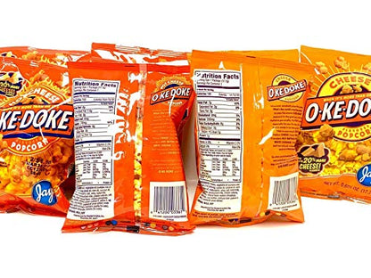 JAY'S O'KE DOKE 10 Pack Cheese & Hot Cheese Flavored Popcorn 10 Pack .625 oz bags