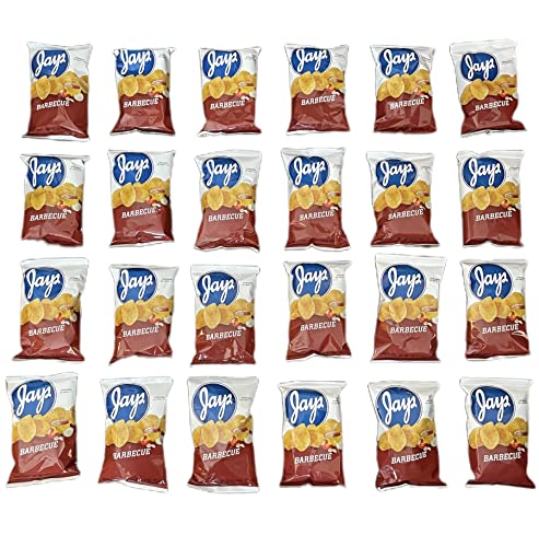 Jay's Barbecue Potato Chips Chicago - Style taste Munchie Box Pack 1.25 Oz Bags (Pack of ( 24 ) 1.25 Oz Bags)