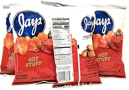 Jay's Hot Stuff 25 Pack 1.25 oz Hot Flavored Potato Chip Pack