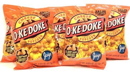 JAY'S O'KE DOKE Cheese Flavored Popcorn A Chicago Original 5 Pack .625 oz bags