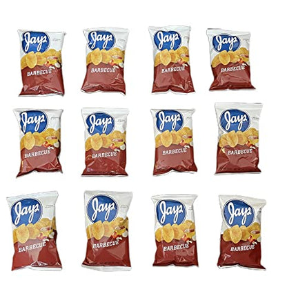 Jay's Barbecue Potato Chips Chicago - Style taste Munchie Box Pack 1.25 Oz Bags (Pack of ( 20 ) 1.25 Oz Bags)