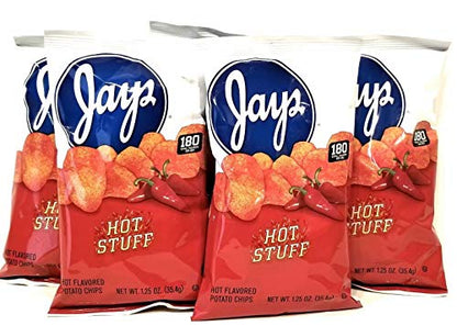 Jay's Hot Stuff 25 Pack 1.25 oz Hot Flavored Potato Chip Pack