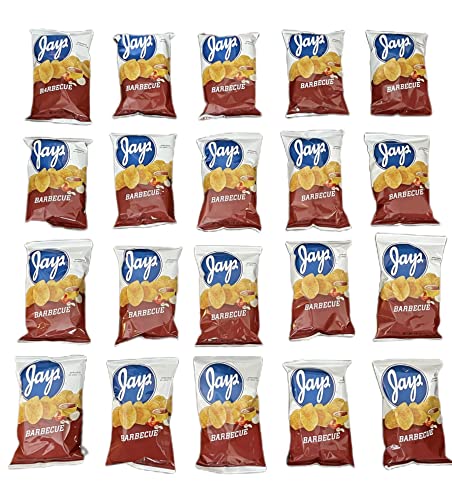 Jay's Barbecue Potato Chips Chicago - Style taste Munchie Box Pack 1.25 Oz Bags (Pack of ( 20 ) 1.25 Oz Bags)