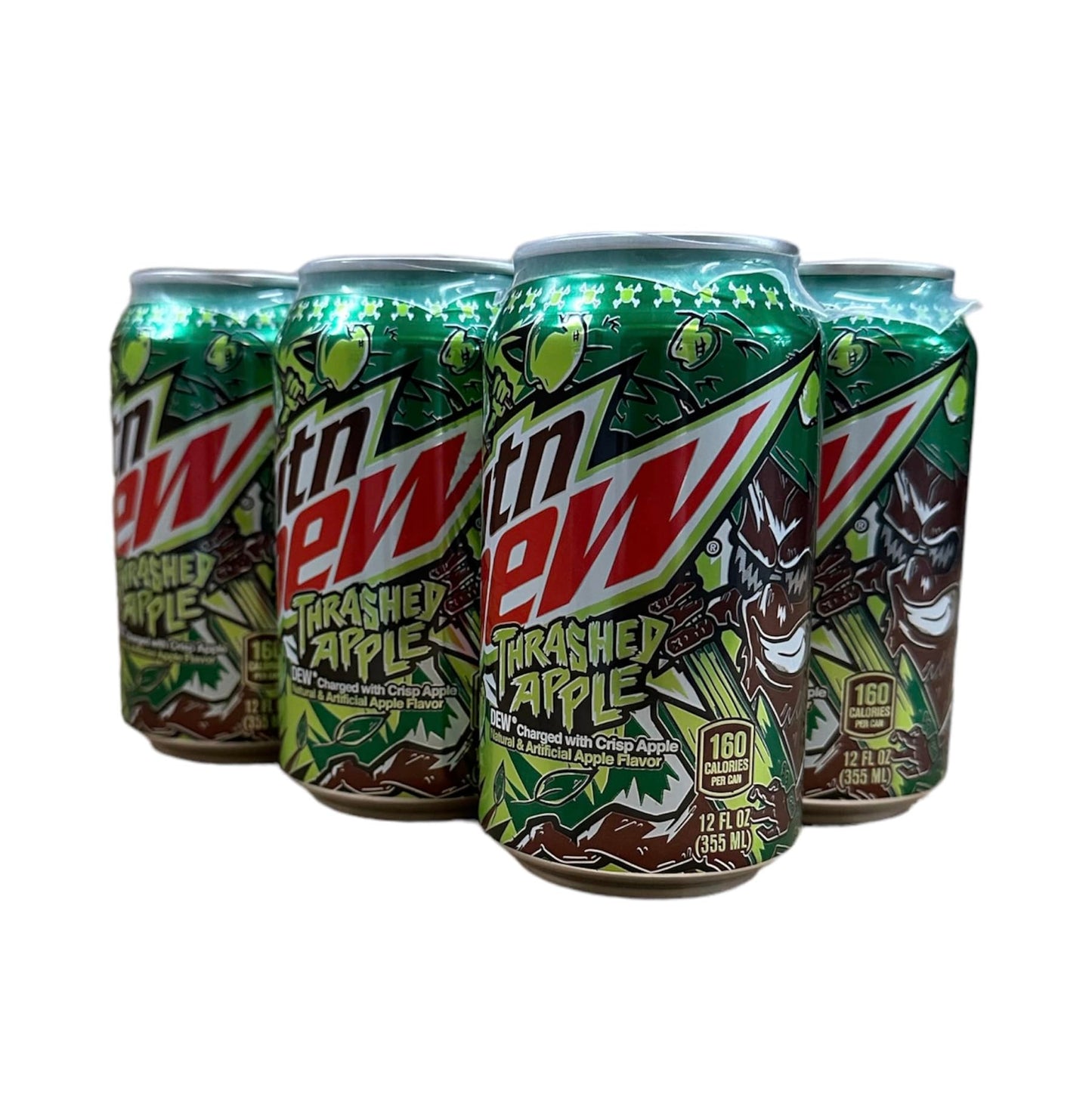 Mtn Dew Trashed Apple Soda - Munchie Box Stash includes Munchie Box Coaster (Pack of (12) 12 Oz Cans)