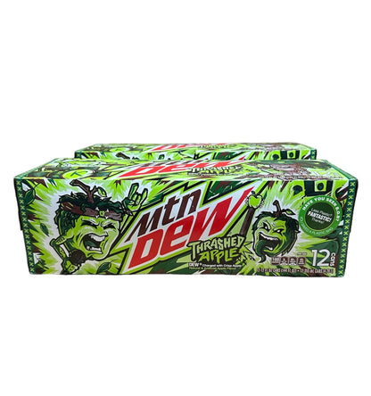 Mtn Dew Trashed Apple Soda - Munchie Box Stash includes Munchie Box Coaster (Pack of (12) 12 Oz Cans)