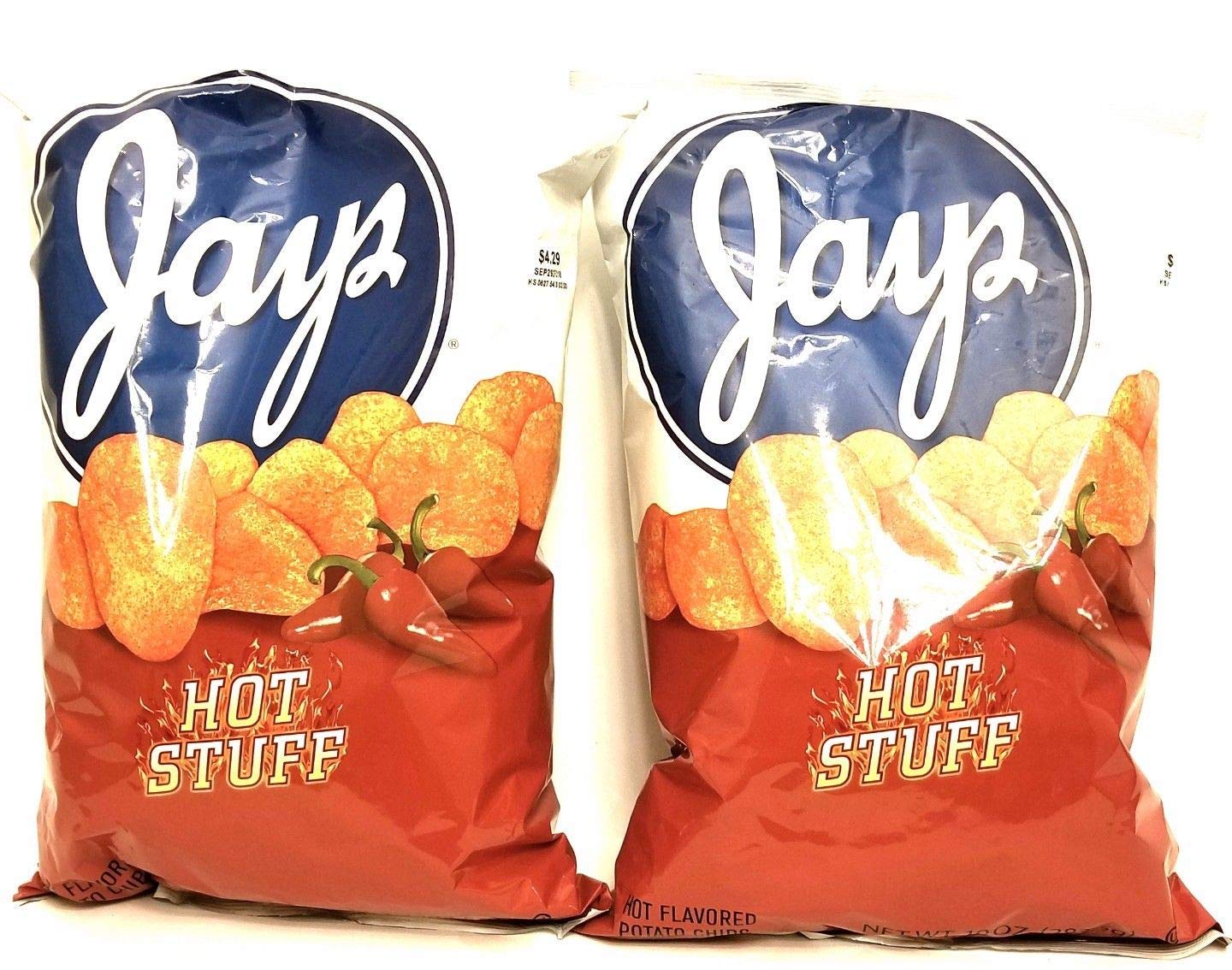 Jay's Big Bag Hot Stuff Potato Chips 2 Pack 10 oz Bags