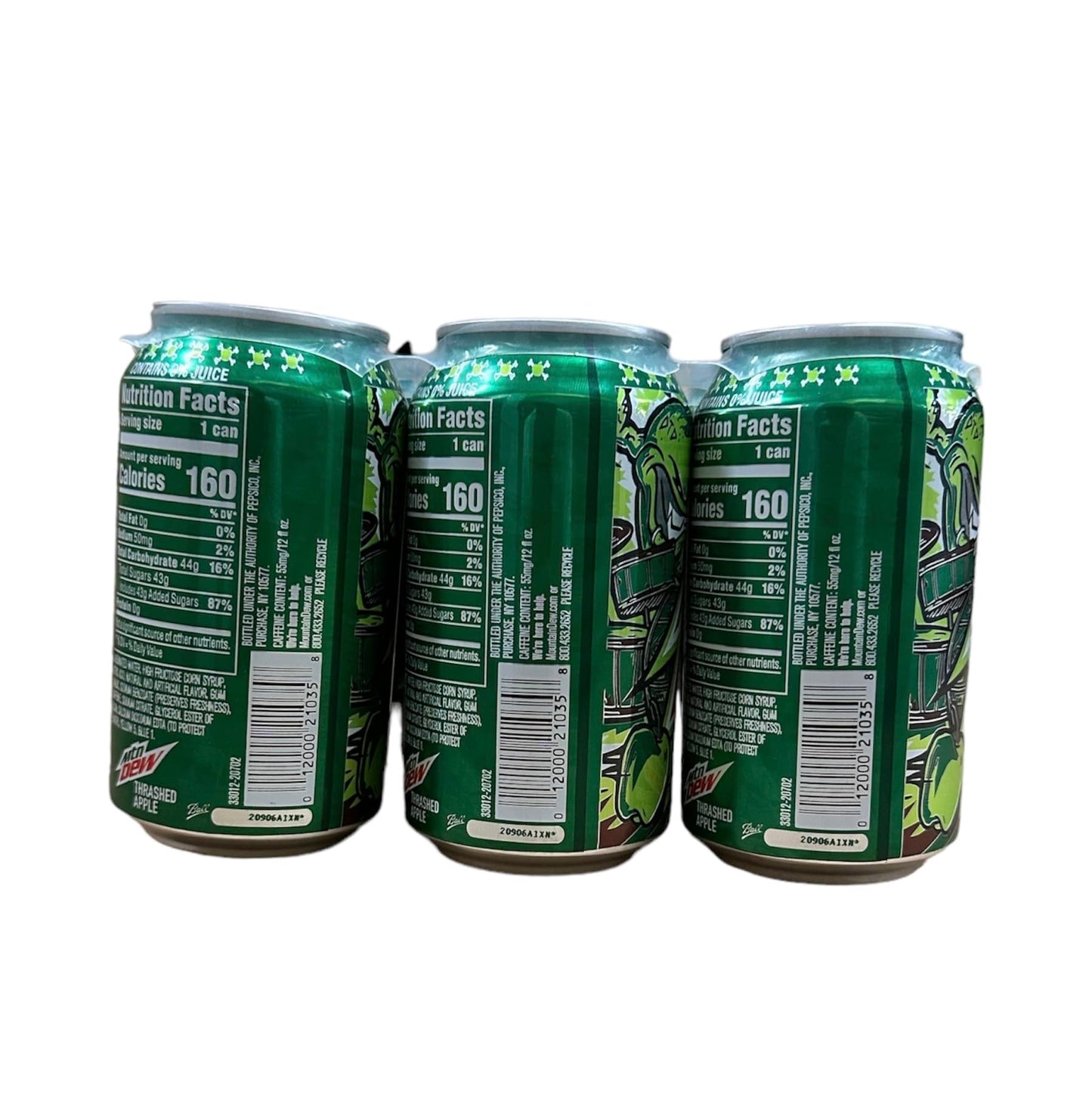 Mtn Dew Trashed Apple Soda - Munchie Box Stash includes Munchie Box Coaster (Pack of (12) 12 Oz Cans)