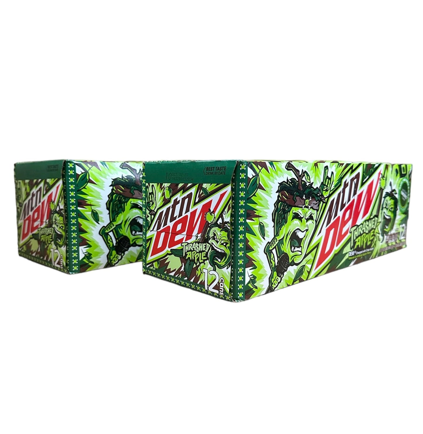 Mtn Dew Trashed Apple Soda - Munchie Box Stash includes Munchie Box Coaster (Pack of (12) 12 Oz Cans)