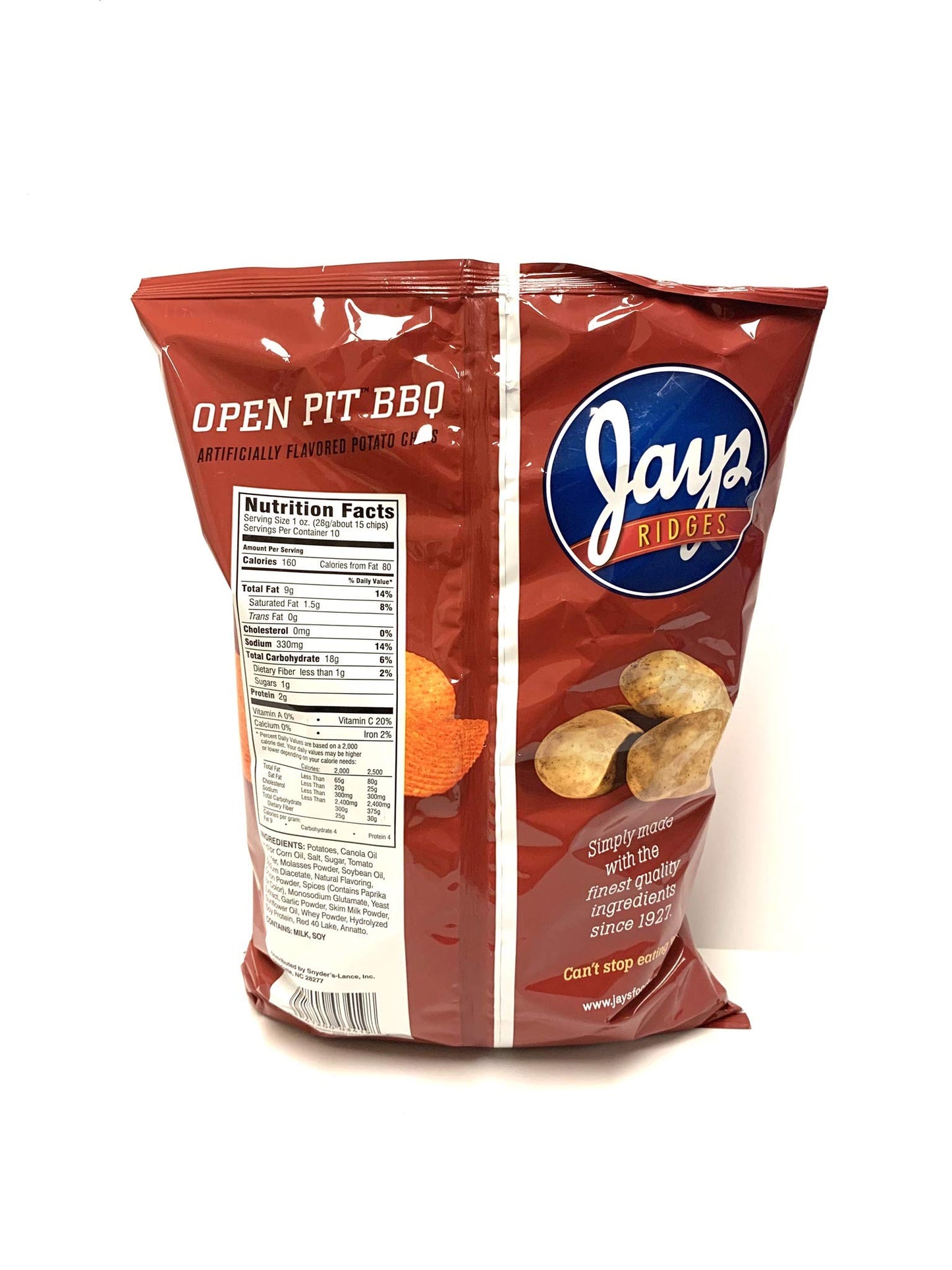 JAY'S BIG BAGS Open Pitt BBQ Cheddar & Sour Cream & Onion Chips 3 Pack 10oz bags