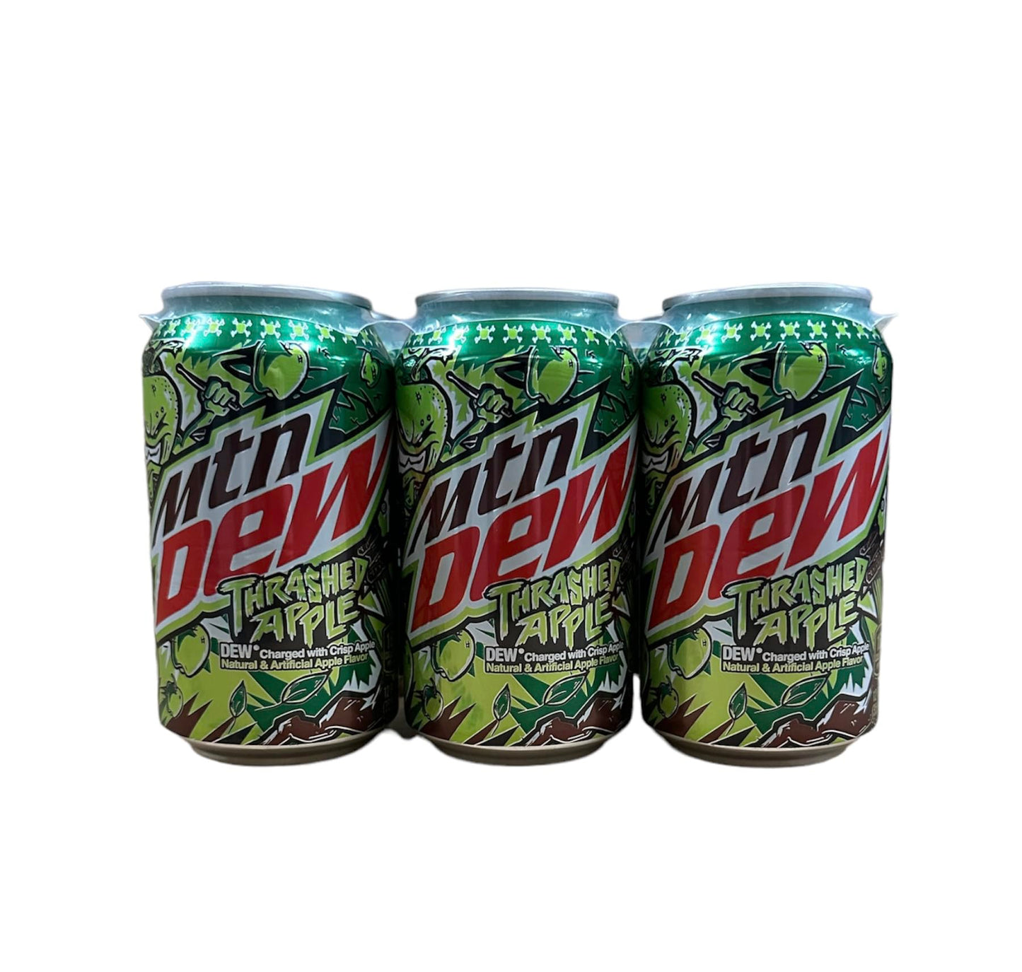 Mtn Dew Trashed Apple Soda - Munchie Box Stash includes Munchie Box Coaster (Pack of (12) 12 Oz Cans)