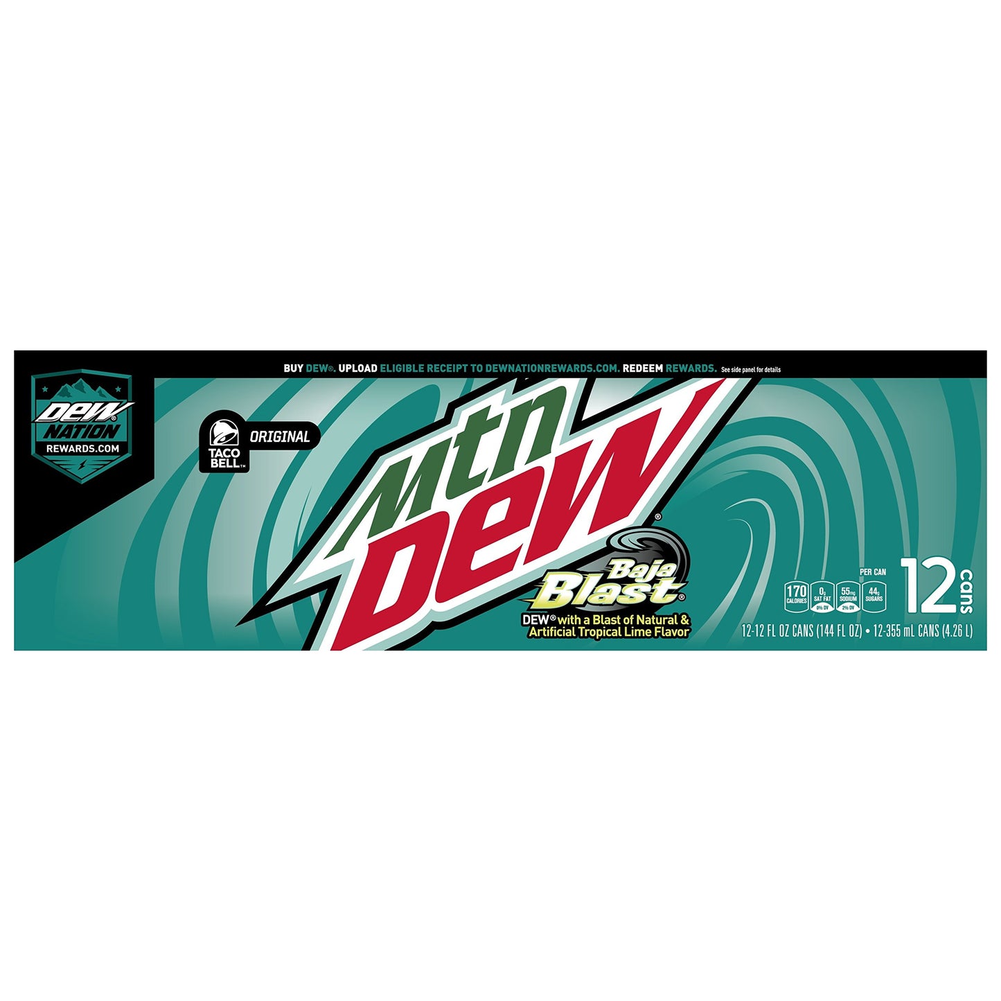 Mountain Dew Baja Blast, 12 oz Cans (Pack of 36)